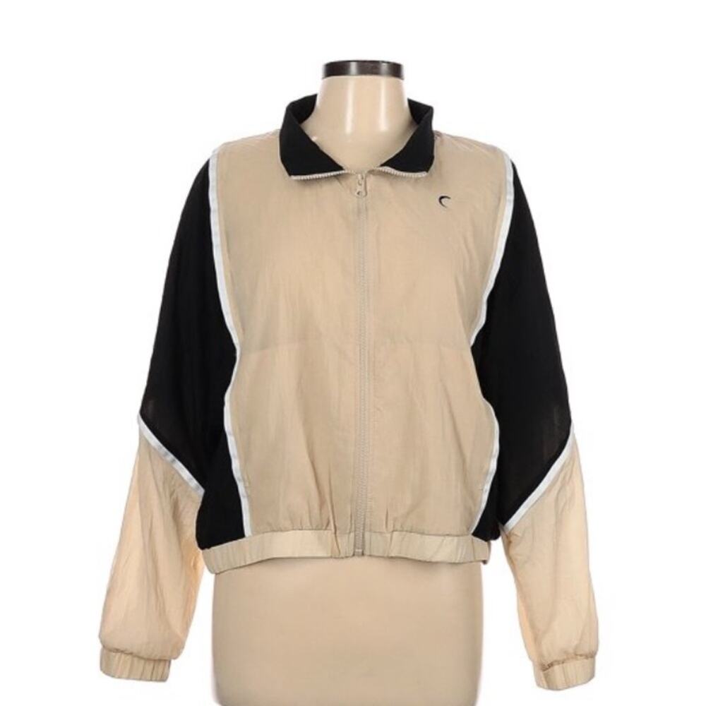 NWT ZYIA Active Black & Tan Zipper Jacket Size Small